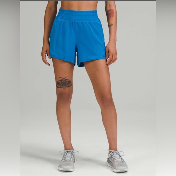 Lululemon Women’s 6 Hotty Hot High-Rise Lined Short 4" Inseam Poolside Blue Run - Picture 1 of 7